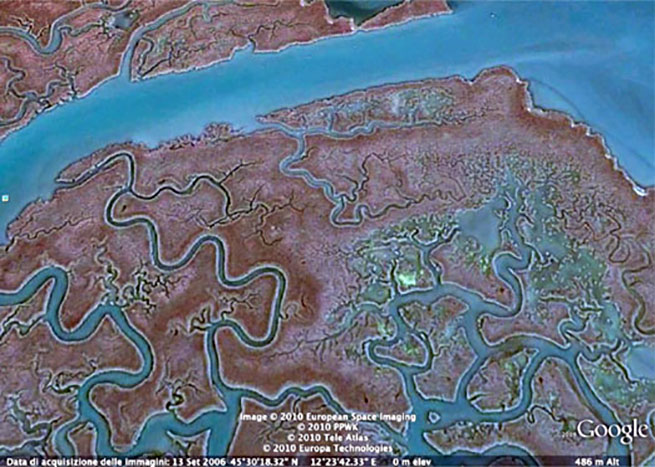 The Venice Lagoon courtesy of Google Maps