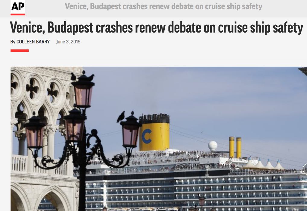 Associated Press 03.06.2019 Venice, Budapest Crashes Renew Debate On Cruise Ship Safety
